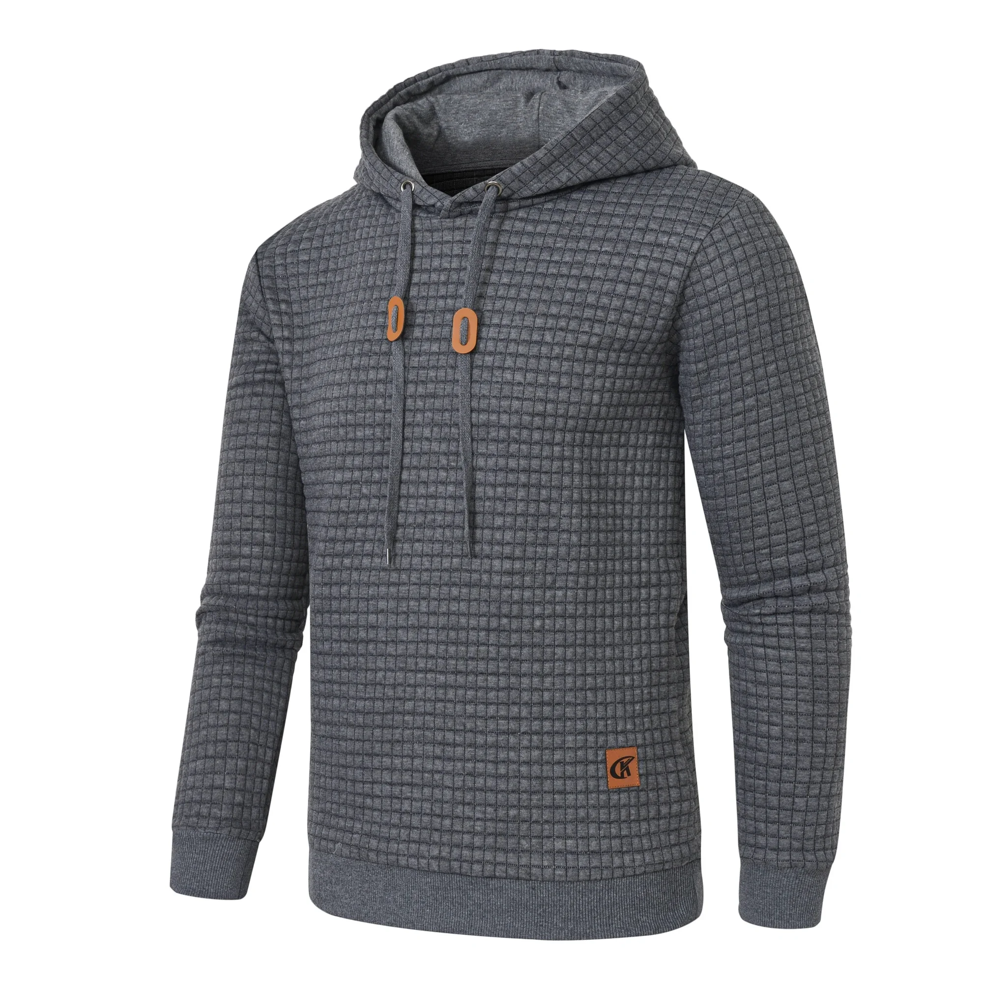 

Men Autumn Casual Hoodies Long Sleeve Drawstring Pullover Sweatshirt Tracksuit Hooded Sweatshirts Streetwear with Plaid Jacquard