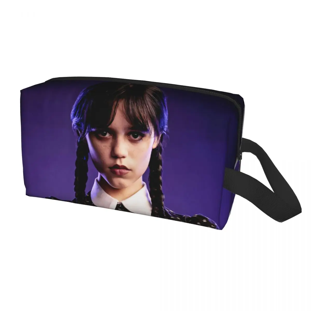 

Wednesday Addams Makeup Bag for Women Travel Cosmetic Organizer Kawaii Gothic Girl Storage Toiletry Bags