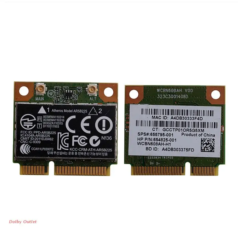 

Bluetooth-compatible Wireless Mini PCIE Card 802.11bgn 655795-001 654825-001