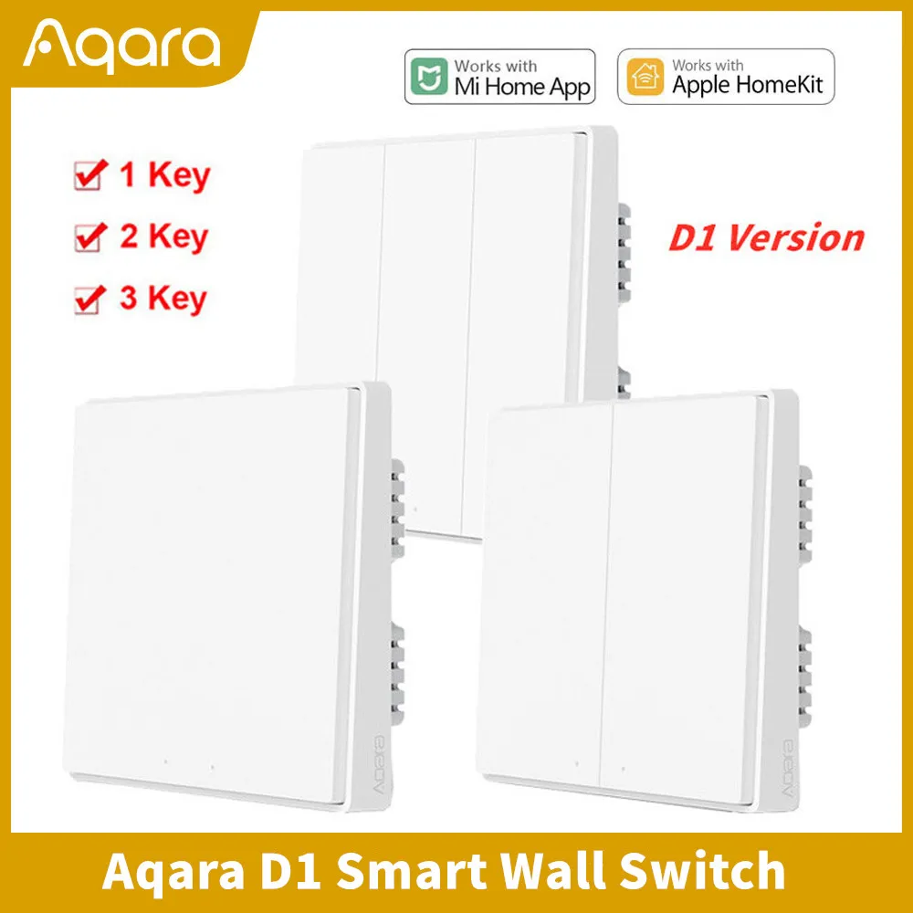 

Aqara Smart Wall Switch D1 ZigBee Wireless Key Light Remote Control Zero Line Fire Wire With /NO Neutral Switches Mi Home
