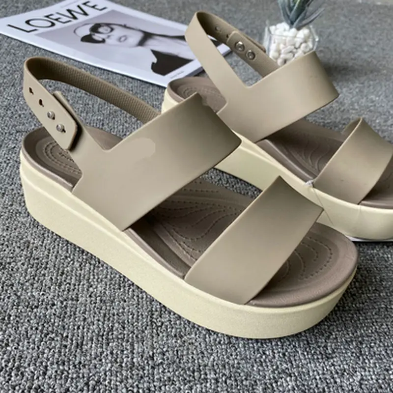 

Женские сандалии на платформе, летние шлепанцы из искусственной кожи на танкетке, Размеры 35-40, 2023