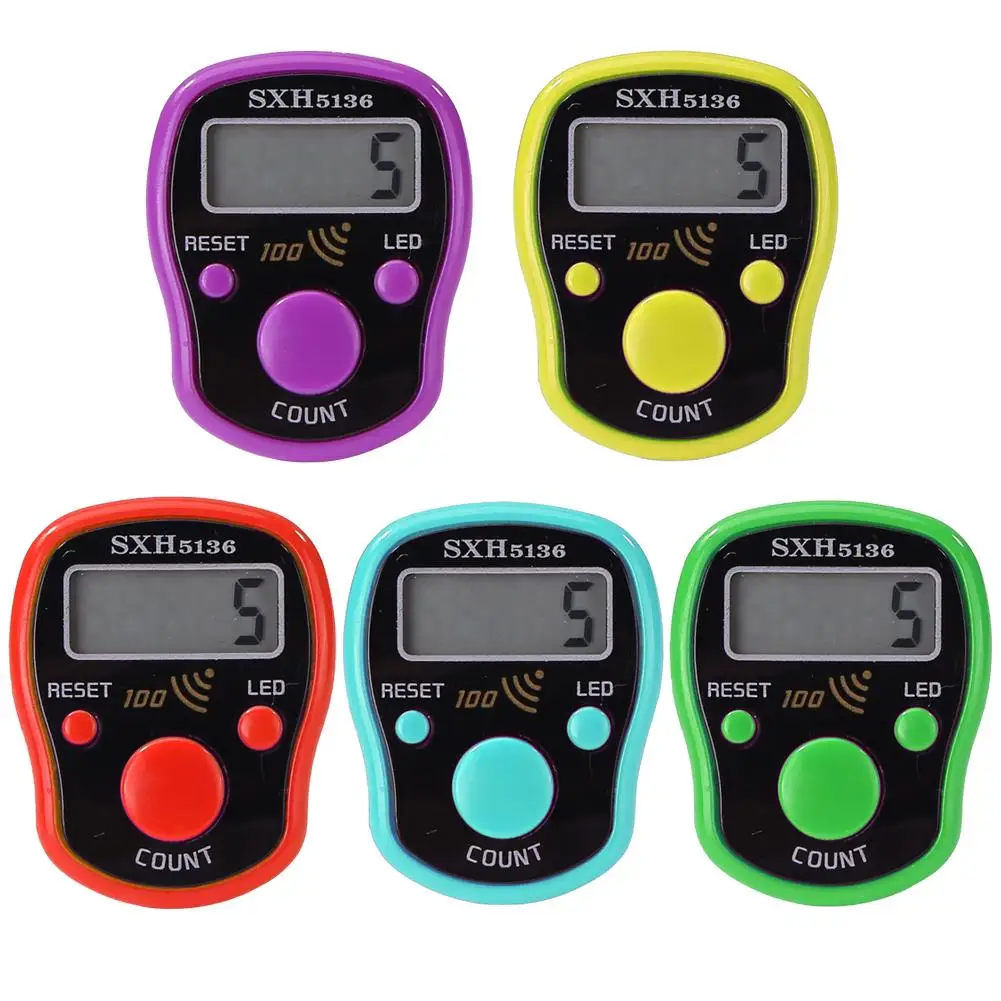 

1PC Mini Digital LCD Finger Counter 0-99999 Electronic Ring Hand Finger Tally Counter Scoring Tools LED Luminous Tally Counter