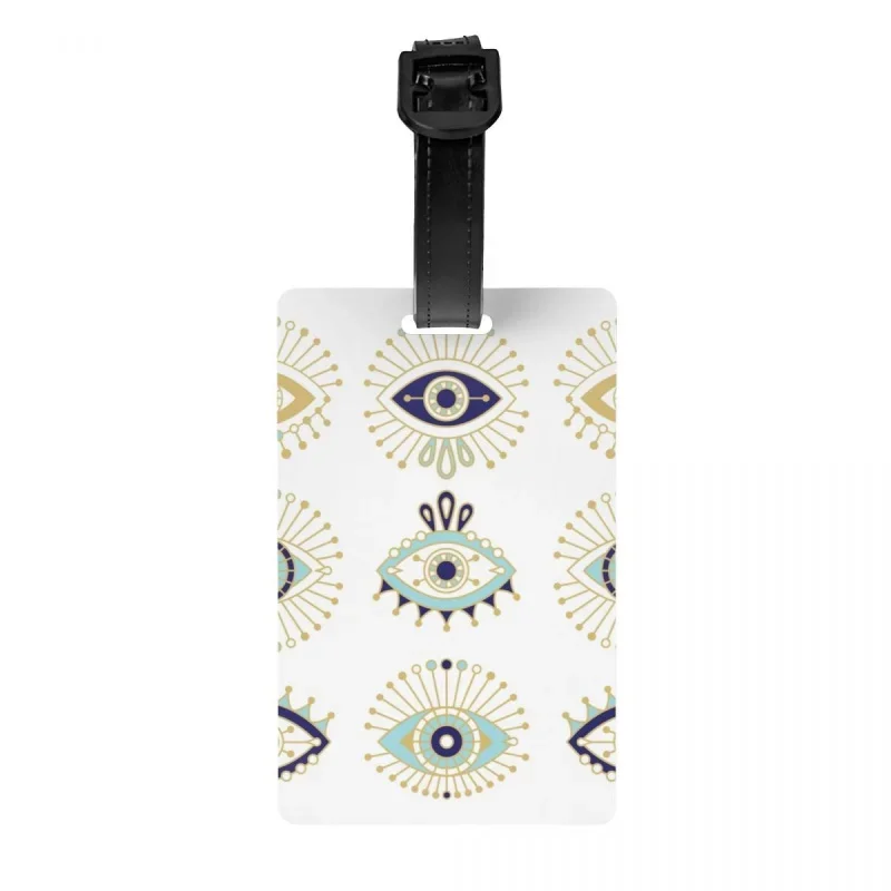 

Турецкий Дурной глаз коллекция на белом багажном бирке Nazar Amulet Hamsa Boho, богемный чемодан, крышка для багажа, идентификационная этикетка