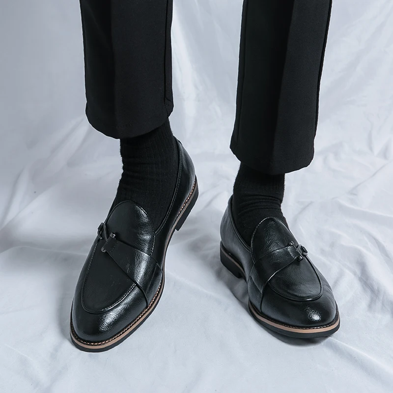 YOSBOGR/мужская повседневная деловая кожаная обувь в стиле ретро офисная большого