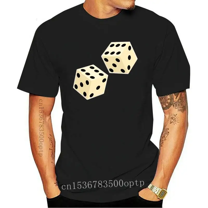 2022 Мужская футболка на удачу с двойными играми и черная унисекс в казино женская