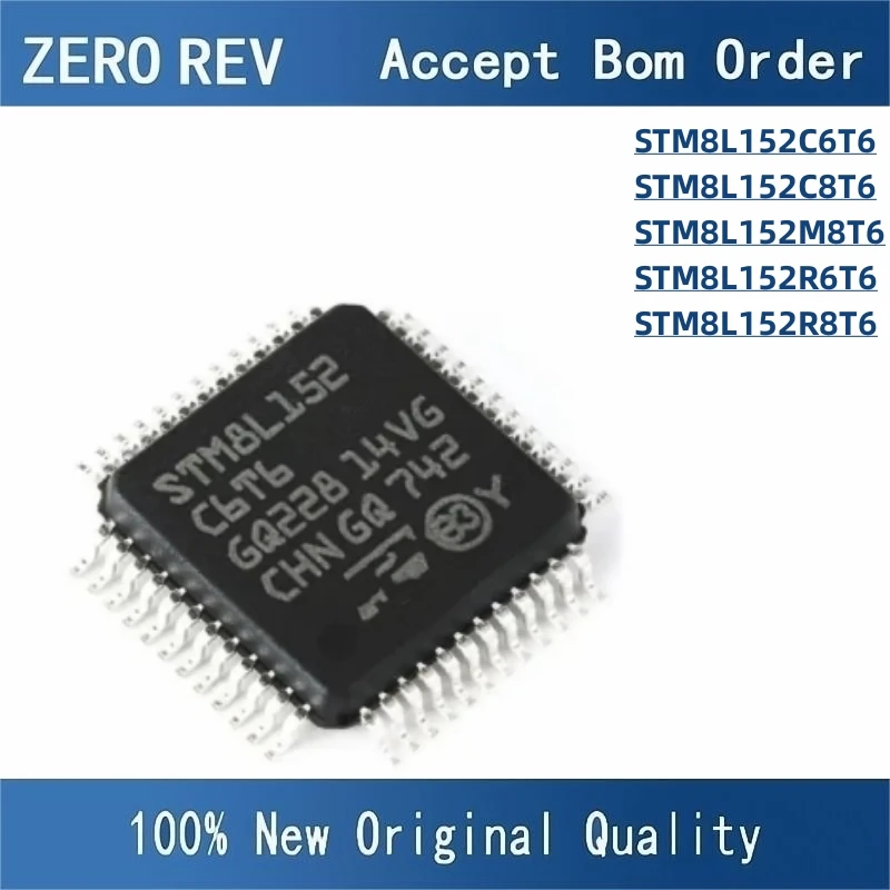 

100% New STM8L152C6T6 STM8L152C8T6 LQFP48 STM8L152M8T6 LQFP80 STM8L152R6T6 STM8L152R8T6 LQFP64 Brand new original chips ic