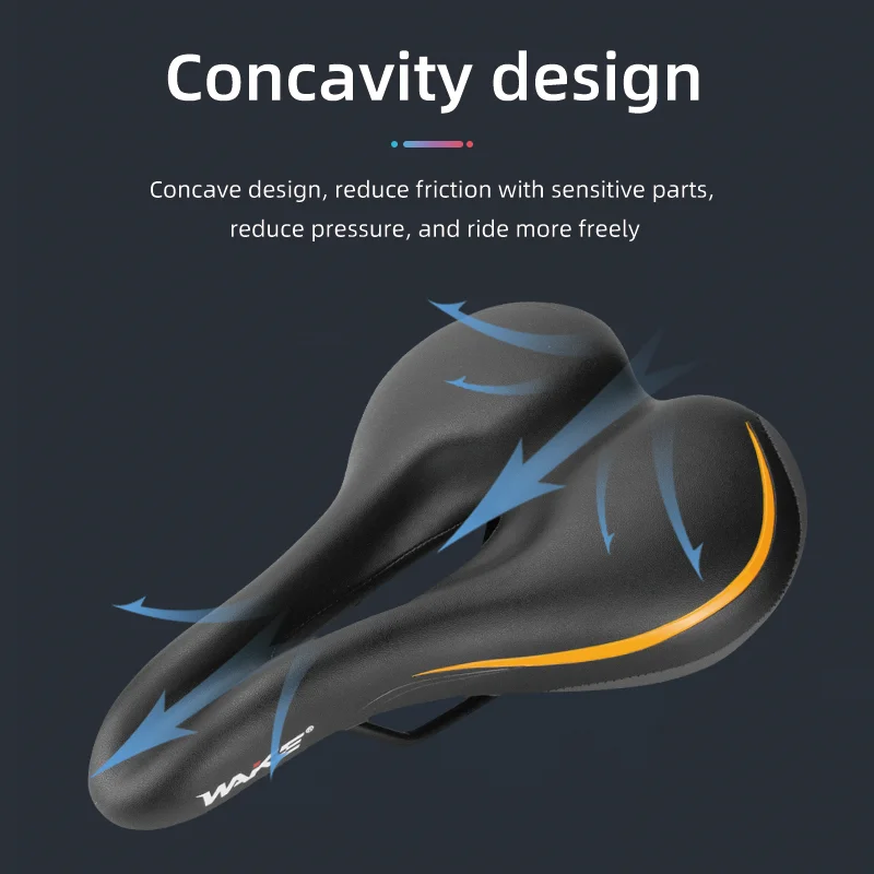 Дышащее черное седло для велосипеда из ПУ кожи
