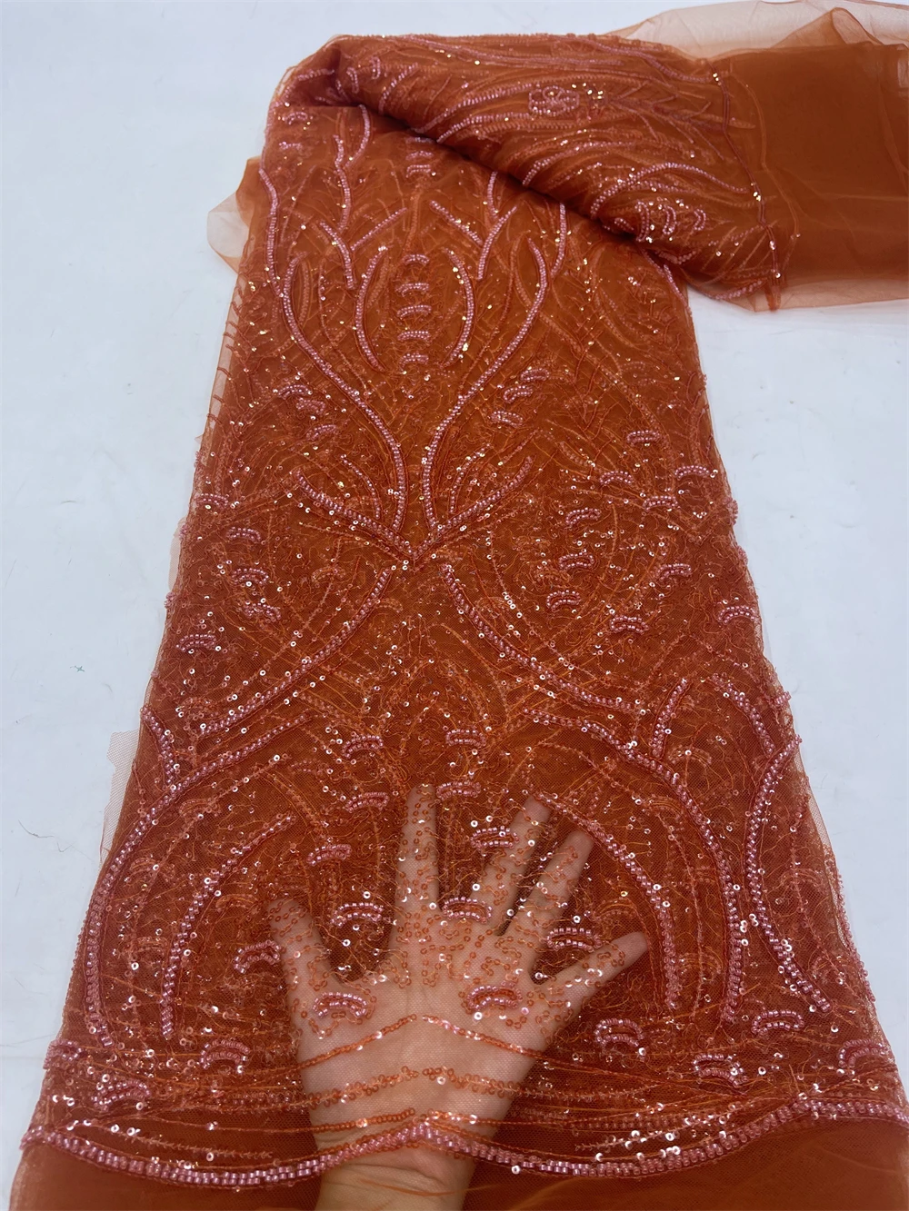 Французское кружево из тюля с блестками и бусинами африканская нигерийская