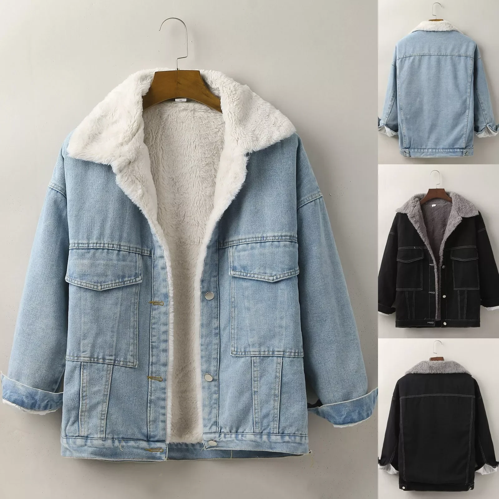 

NEW IN Women Warm Vintage Button Down Distressed Short Denim Jean Jacket Coat With Pocket Women Soft Vest Women Zip up 2sable Ja