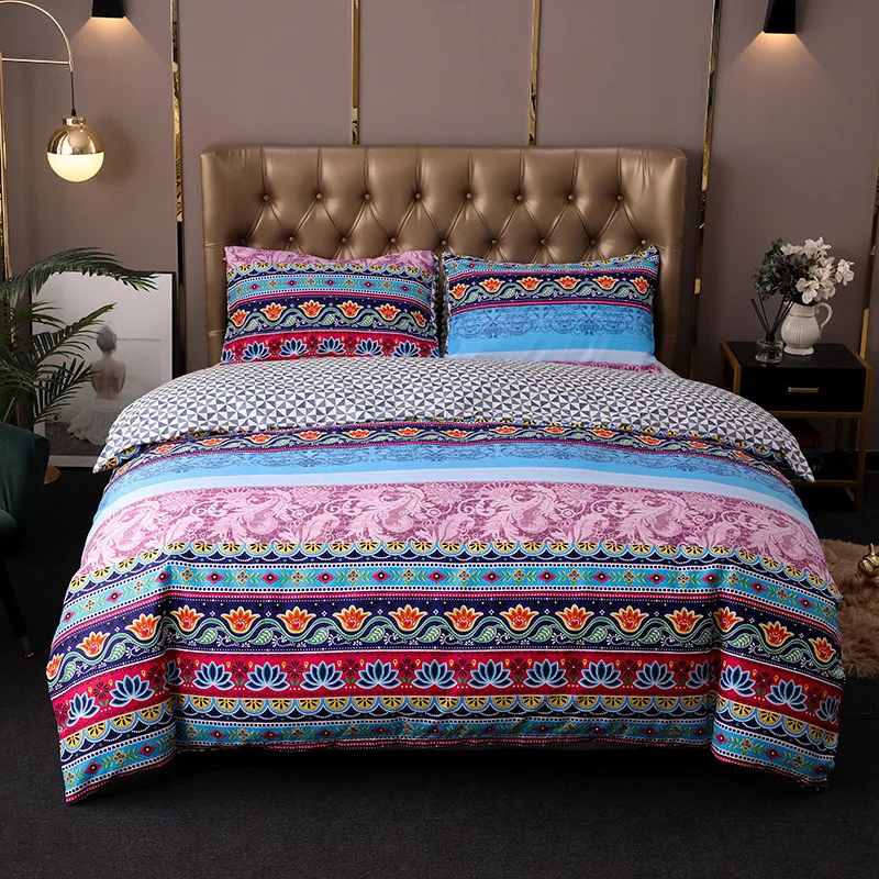 

Bohemian Bedding 3-piece Set Bed Linen Comforter Bedsheets Sets with Pillows Case Double Duvet Cover Sheets Bedspread Full Size