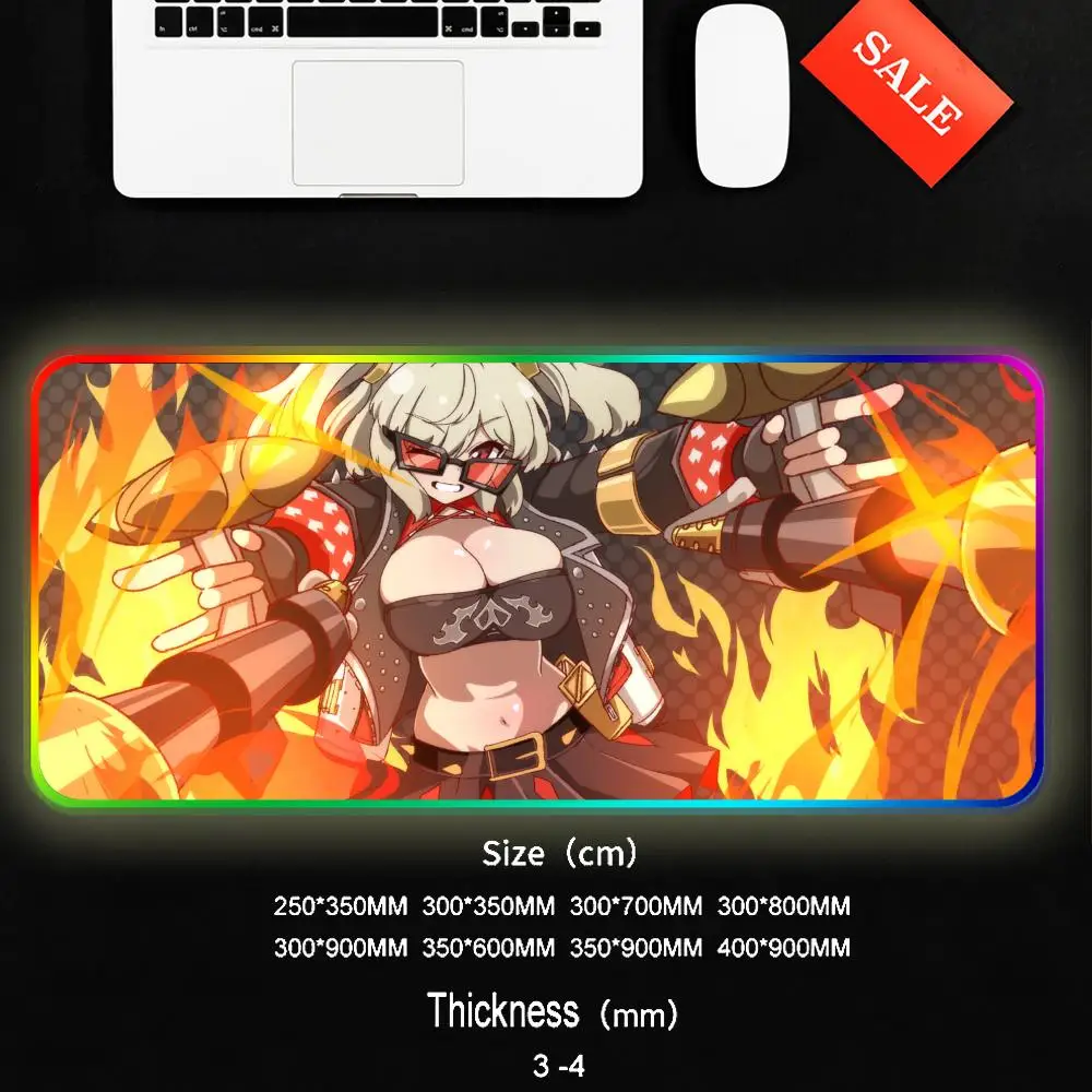 Zenless Zone Zero Burnice Whita Mouse Pad Gamer Rgb Desk Mat Back Light Led Setup Gaming Accessories Deskmat Big Mousepad