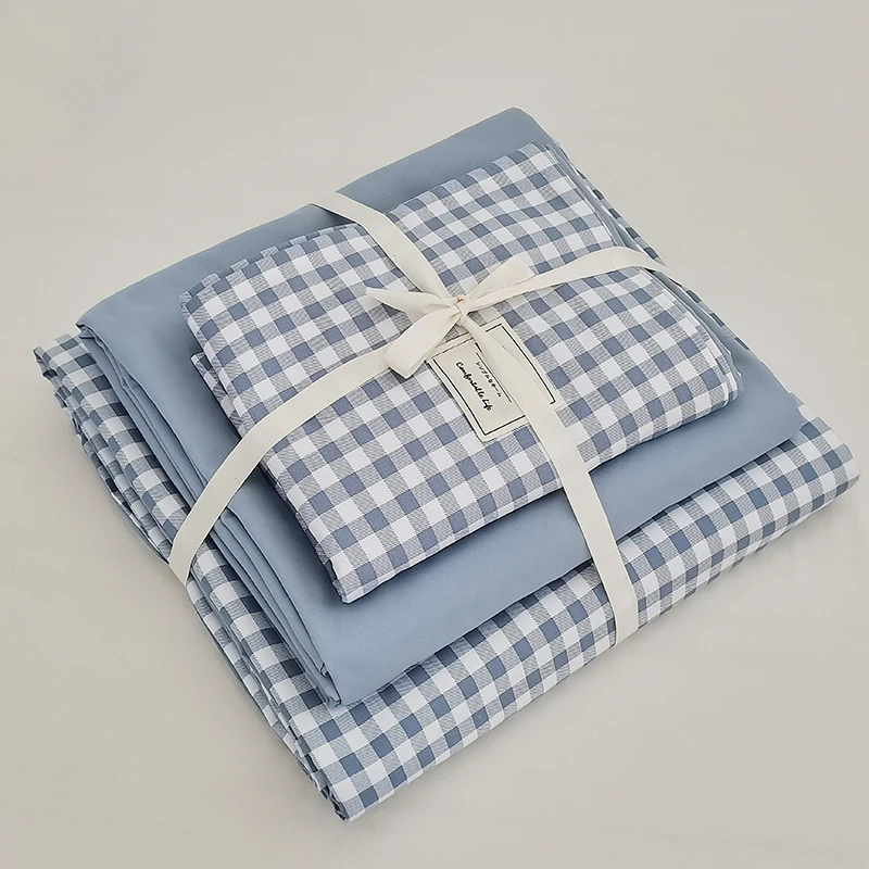Японский комплект постельного белья простое клетчатое Скандинавское одеяло