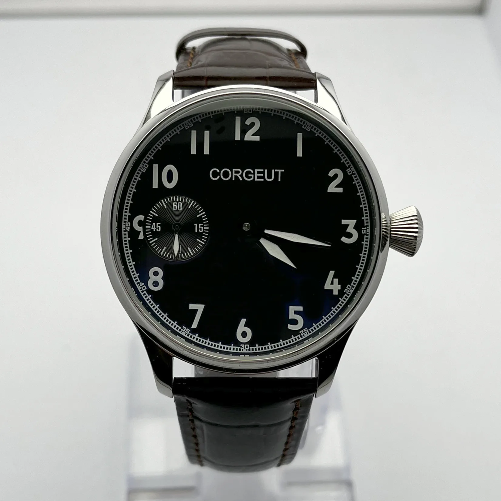 New 44MM Corgeut Men Watch Seagull ST36 Manual Winding Movement Stainless Steel Case Luminous Dial And Hands