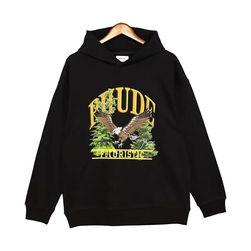 

Rhude PHUDE American Heavy Hoodie Oversize Niche High Street Tide Ins Autumn and Winter Eagle Men and Women Hooded