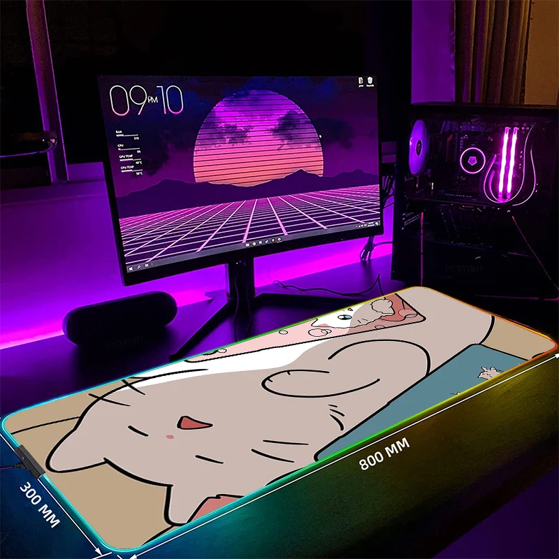 

RGB Gaming Mousepad Cute Mouse Mats LED Large Gamer Mousepads XXL Keyboard Pads Luminous Desk Mat Mouse Pad Backlit