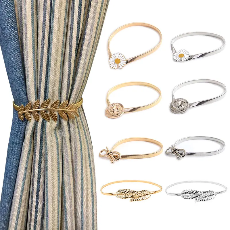 

Curtain Tiebacks Spring Straps Nordic Style Curtain Buckle Clip Metal Tie Rope Curtain Hooks Home Decor Curtain Tieback Holdbac