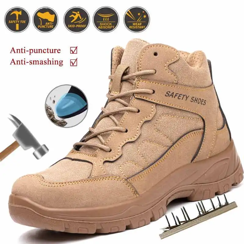 

Men's Safety Shoes Anti-smashing Anti-puncture Work Boots Winter Boots Construction Protective Shoes Steel Toe Safety Shoes