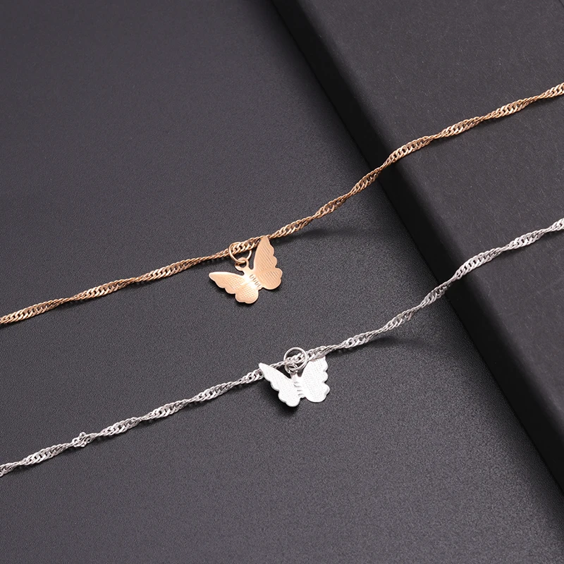 

New Trendy Butterfly Pendant Necklace for Women Elegant Twisted Chain Girl Clavicle Necklace Wedding Party Choker Jewelry Gift
