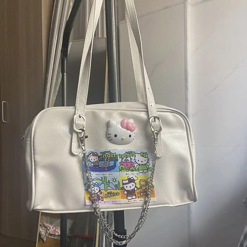 Sanrio Khello Kitty Tote Bag Y2g Hot Girl Shoulder Bag Large Capacity Cute Uniform Bag  handbag  purse  women handbags