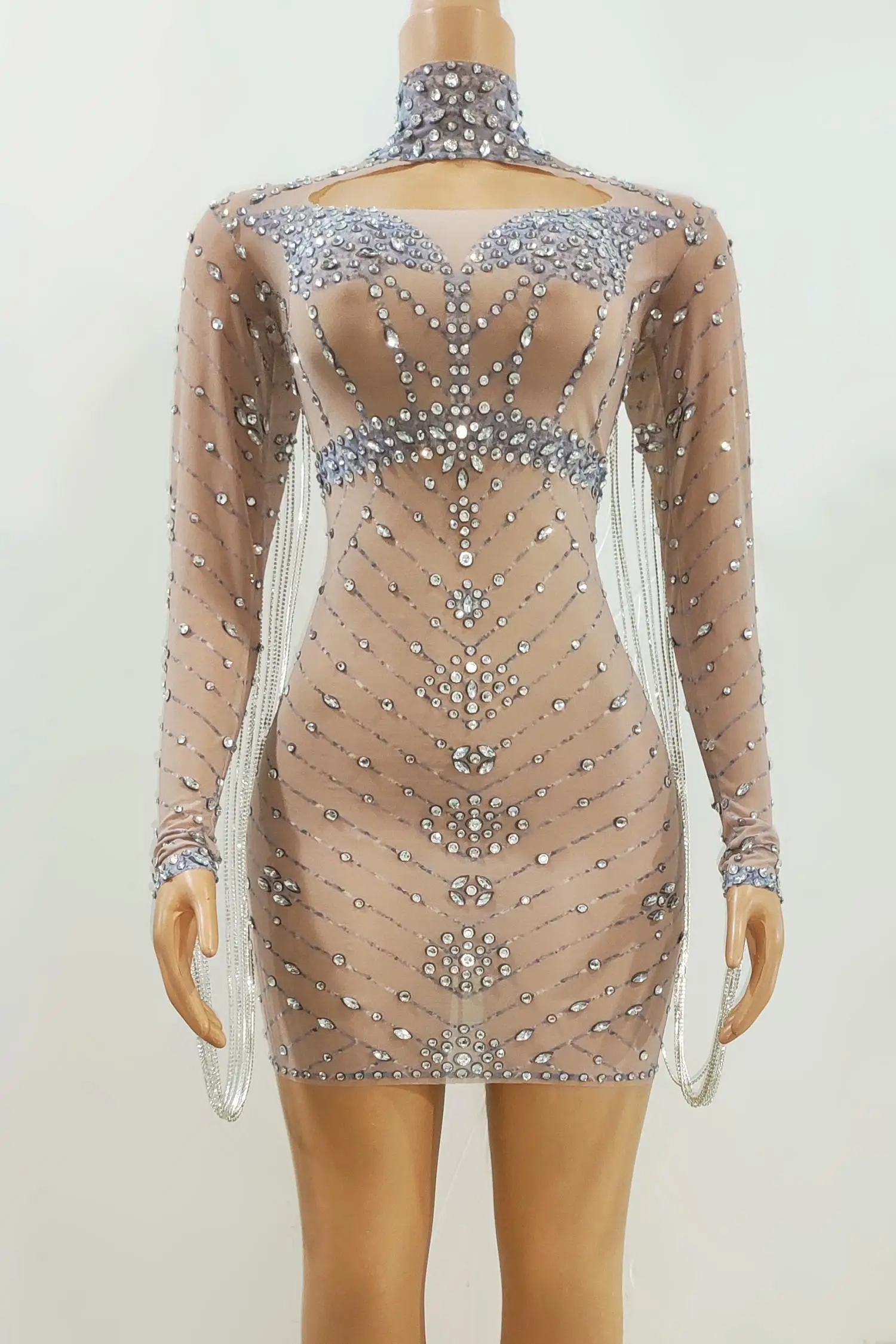 Роскошные женские платья на цепочке для дня рождения Блестящие кристаллы