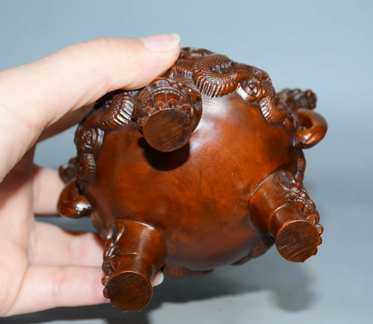 6-дюймовая коллекция тибетского храма старый самшит храбрые войска статуя Pixiu ухо