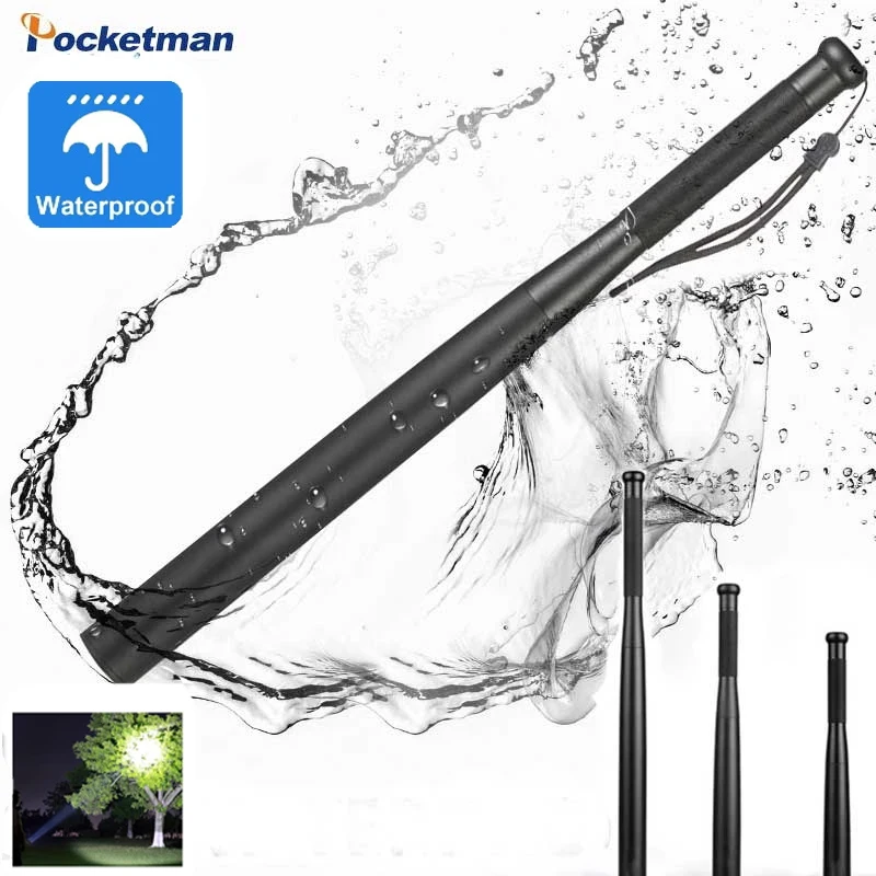 

Baseball Bat Waterproof LED Flashlight 3800 Lumens Super Bright Baton aluminium alloy Torch for Emergency and Self Defense Lamp