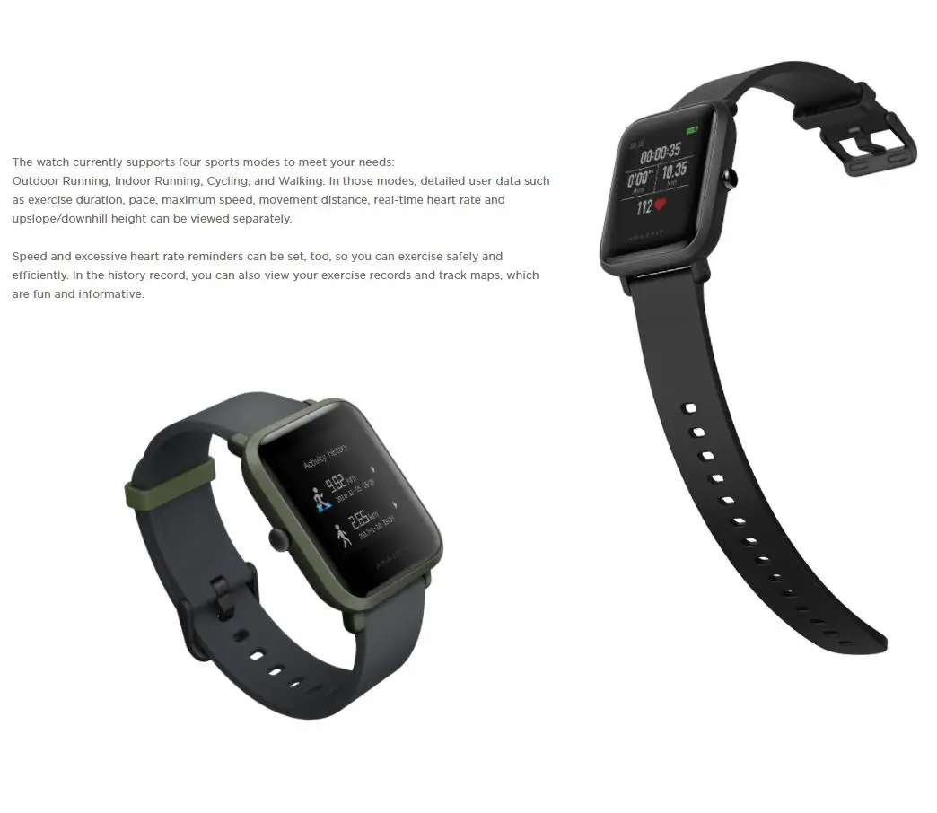 Смарт-часы Amazfit Bip Bluetooth GPS ГЛОНАСС пульсометр водозащита IP68 |