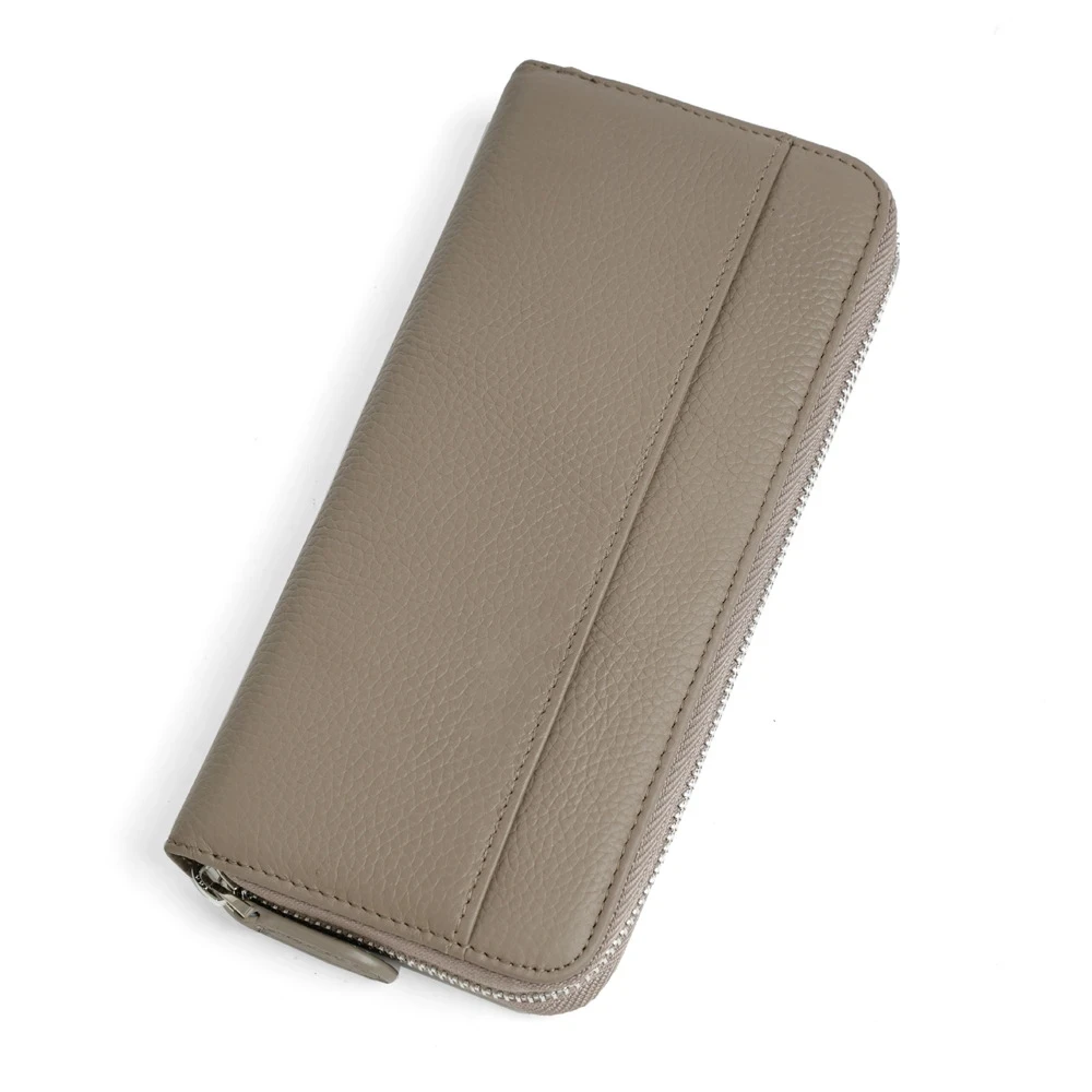 Free Custom Genuine Leather Wallet for Women Large Capacity Zipper Long Ladies Wallet Fashion Handbag Coin Purse Card Holder DIY