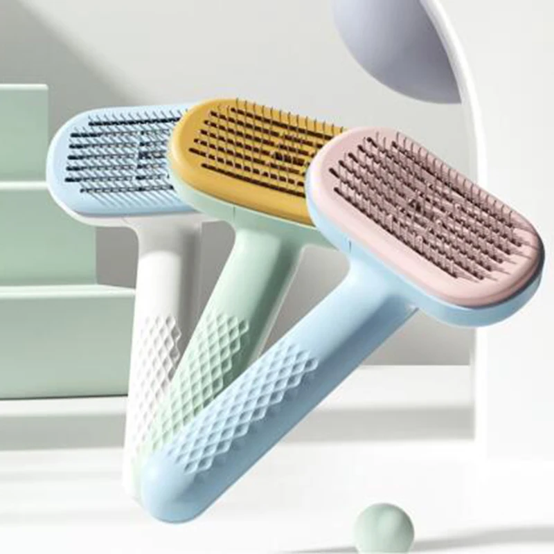 

Расческа для домашних животных, самоочищающаяся щетка для удаления шерсти у домашних питомцев