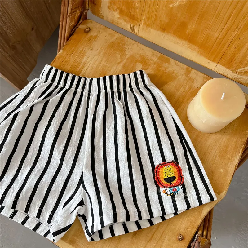 Широкие свободные шорты для малышей С Рисунком Тигра и льва |