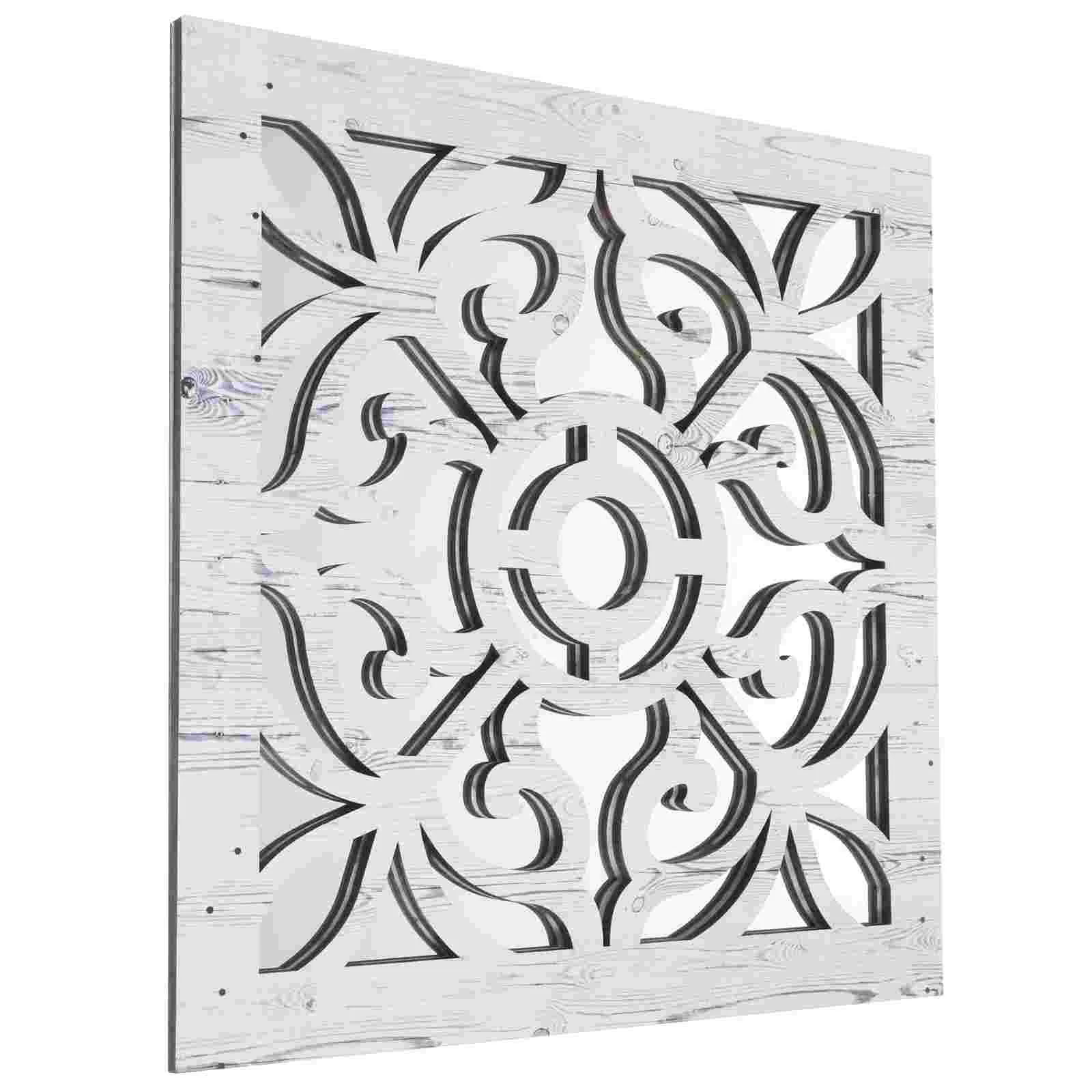 

Rustic Wall Decor Adhesive Wall Mirror Ornament Wood Wall Decorative Wall Panel
