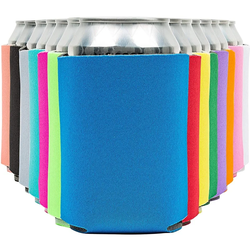 

Blank Beer Can Cooler Cover (14 Sticks) Soft Insulated Beer Can Cooling Cover-Htv Friendly Solid Color Can Cover