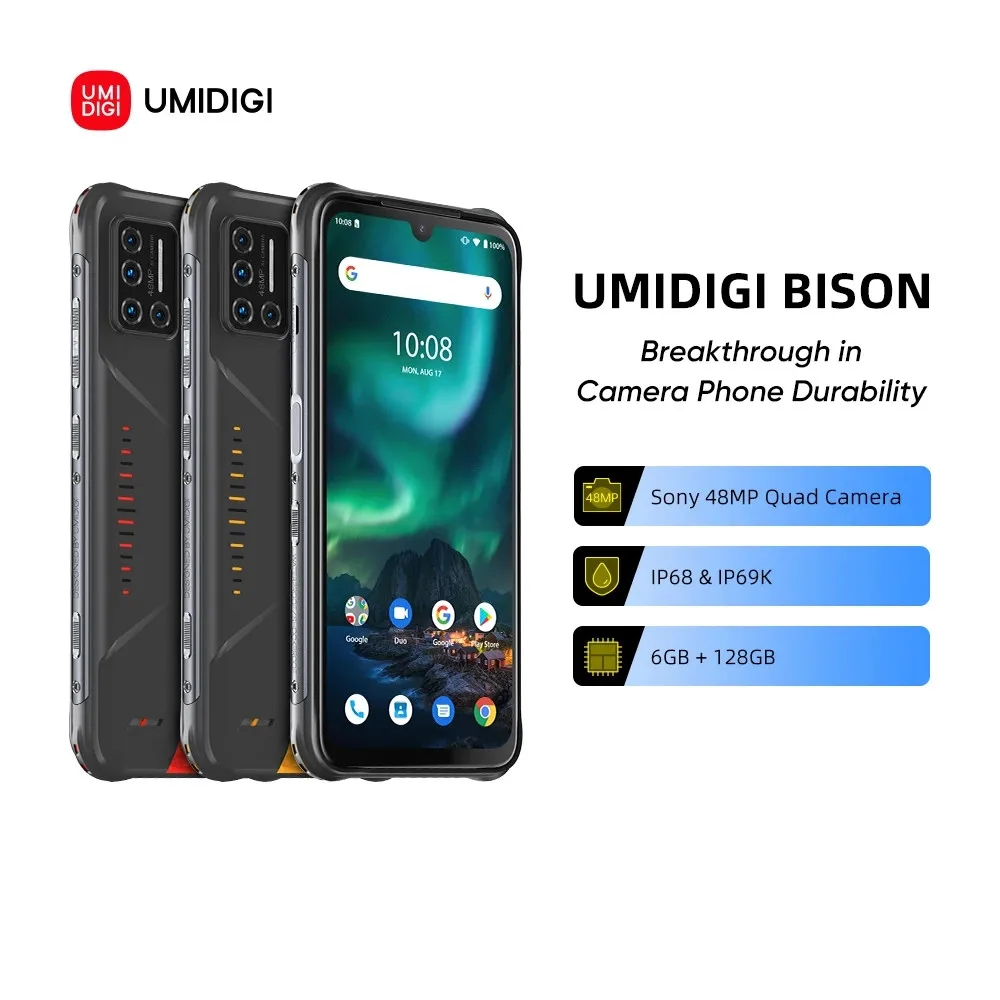 Original UMIDIGI BISON IP68/IP69K Waterproof Rugged Mobile Phone 48MP 6.3