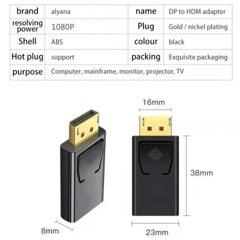 1 ~ 10 шт. переходник DP в HDMI-совместимый для ПК ТВ-кабеля компьютерного монитора