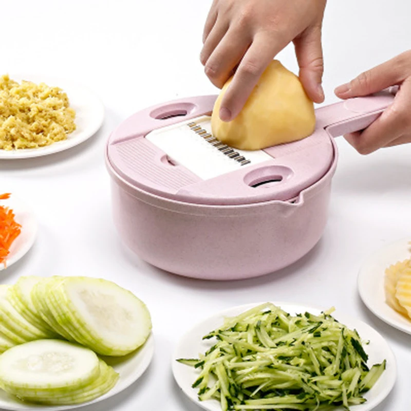 

LEDFRE Vegetable Shredder 10 In 1 Multifunctional Simple Food Slicer Dicing Manual Mandolin Cheese Onion Chopping LF89802