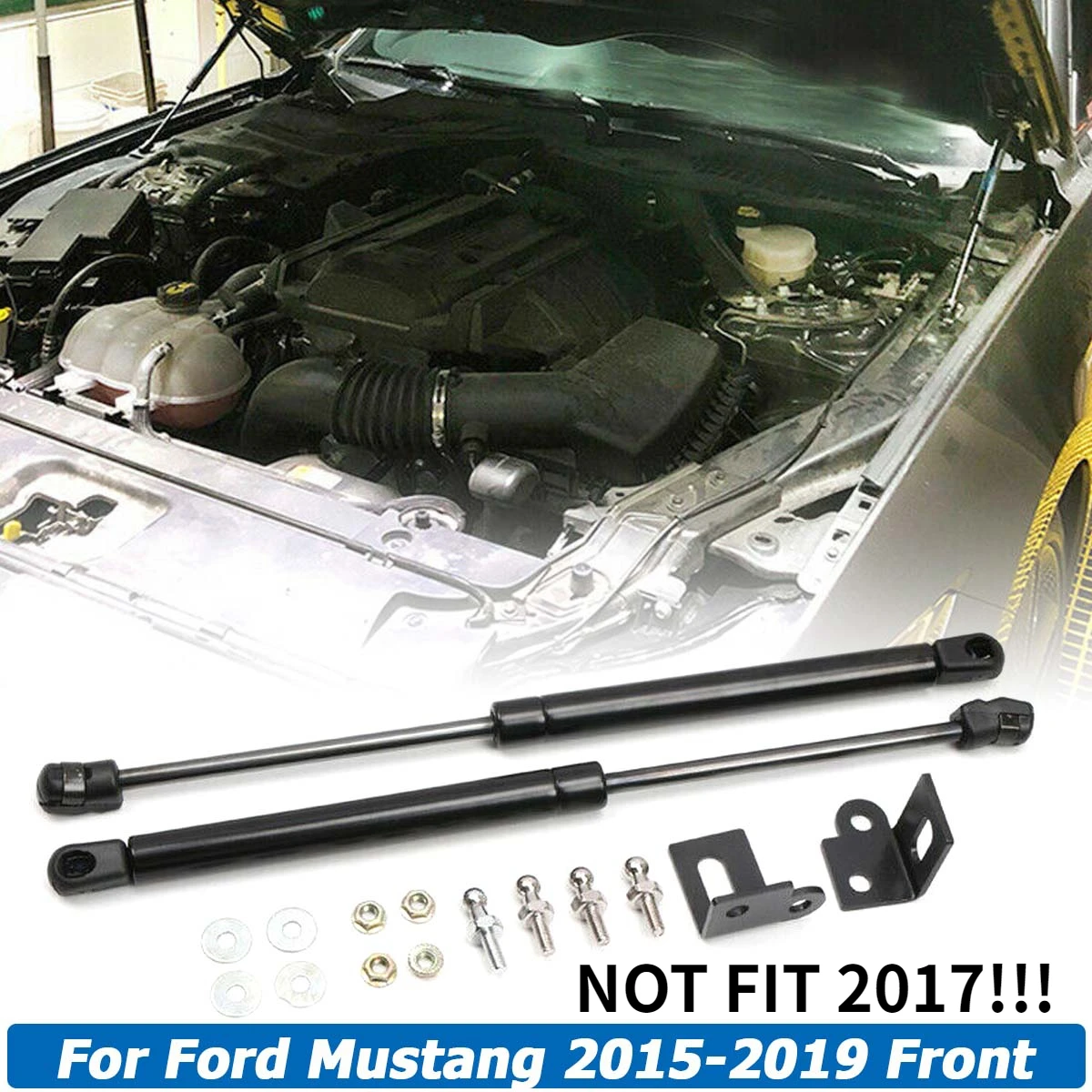 For Ford Mustang 2015-2020 NOT 2017 Front Engine Hood Bonnet Shock Lift Struts Support Props Gas Spring Bracket Car Accessories