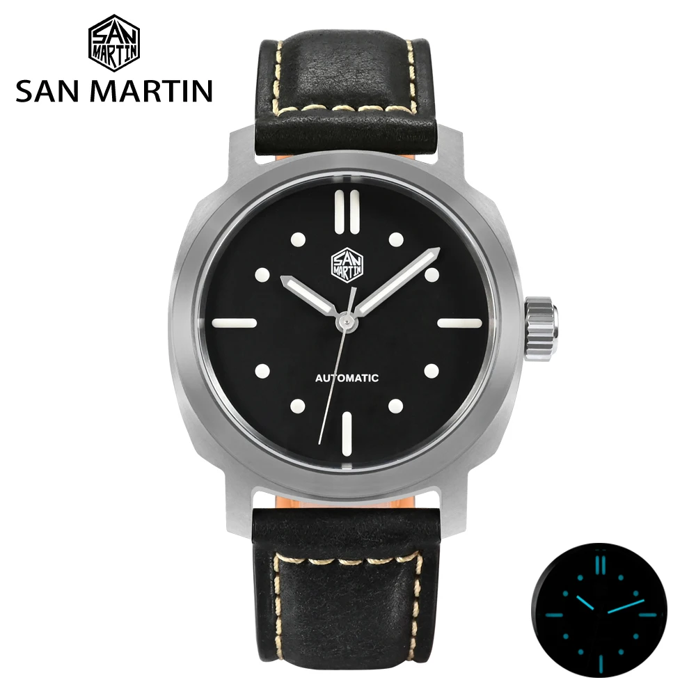 

San Martin Automatic Men Watch Sapphire Self Winding Movement Man Wrist Mechanical Watches For Men 40mm Vintage Luminous 10 Bar