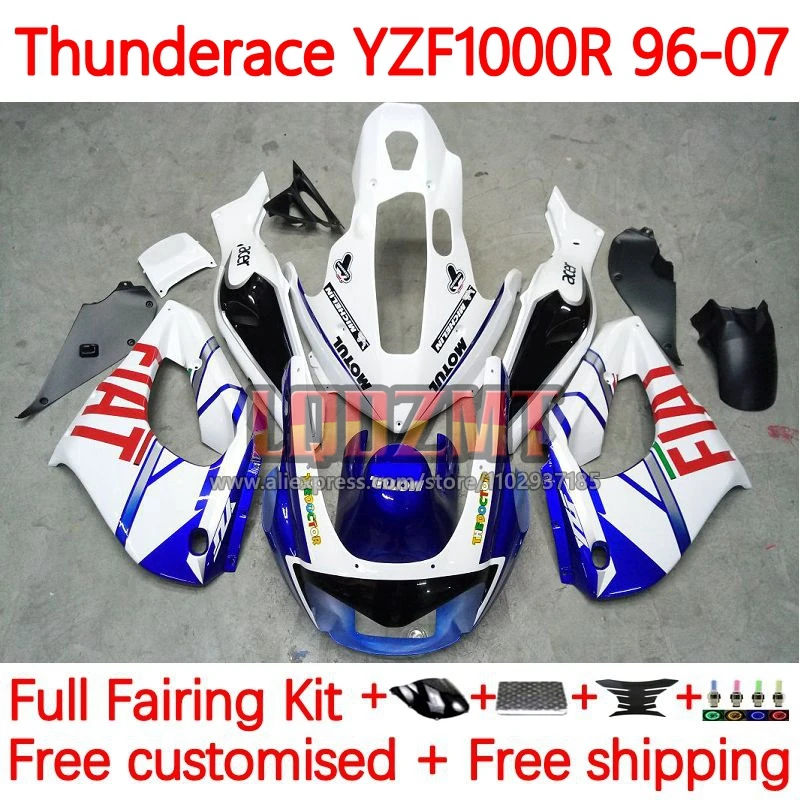 

White blue Fairings For YAMAHA Thunderace YZF1000R YZF 1000R YZF-1000R 96 97 98 99 00 01 2002 2003 2004 2005 2006 2007 8No.11