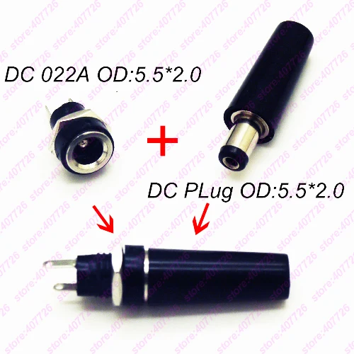 10PCS DC Power Connector pin 2.1x5.5mm Female Plug Jack + Male Socket Adapter DC-022A | Обустройство дома