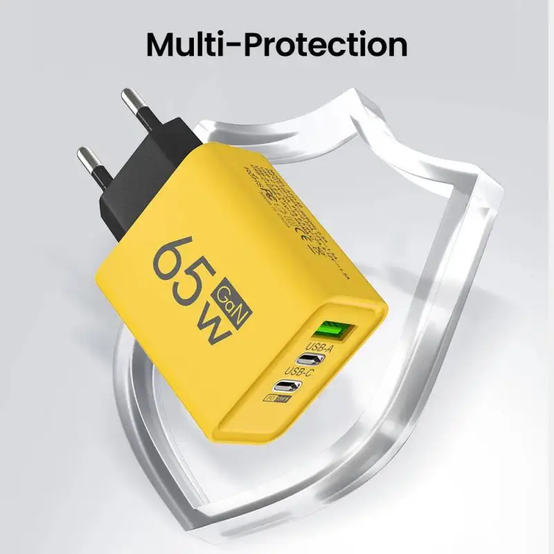 Xiaomi Total 65W 3Ports GaN USB PD Charger Fast Charging Type C Mobile Phone Adapter Quick 3.0 For iPhone Samsung Huawei