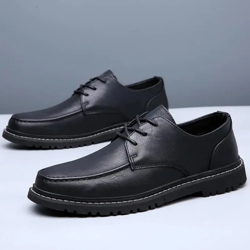 

Leather Shoes Men's Spring New Business Formal Wear Brogue British Style High-Grade Heightened Casual Wedding Groom's Shoes