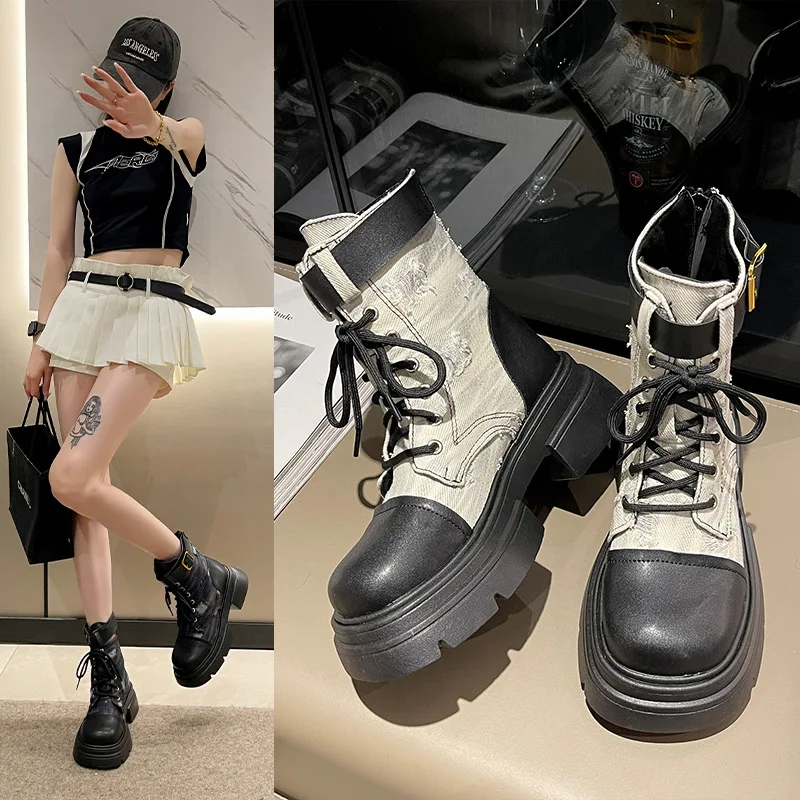 

Женские резиновые сапоги, женская обувь, Роскошные Дизайнерские Сапоги на молнии, женские резиновые сапоги с круглым носком для дождя, женские ковбойские сапоги в стиле "Лолита", мода 2023 года, A