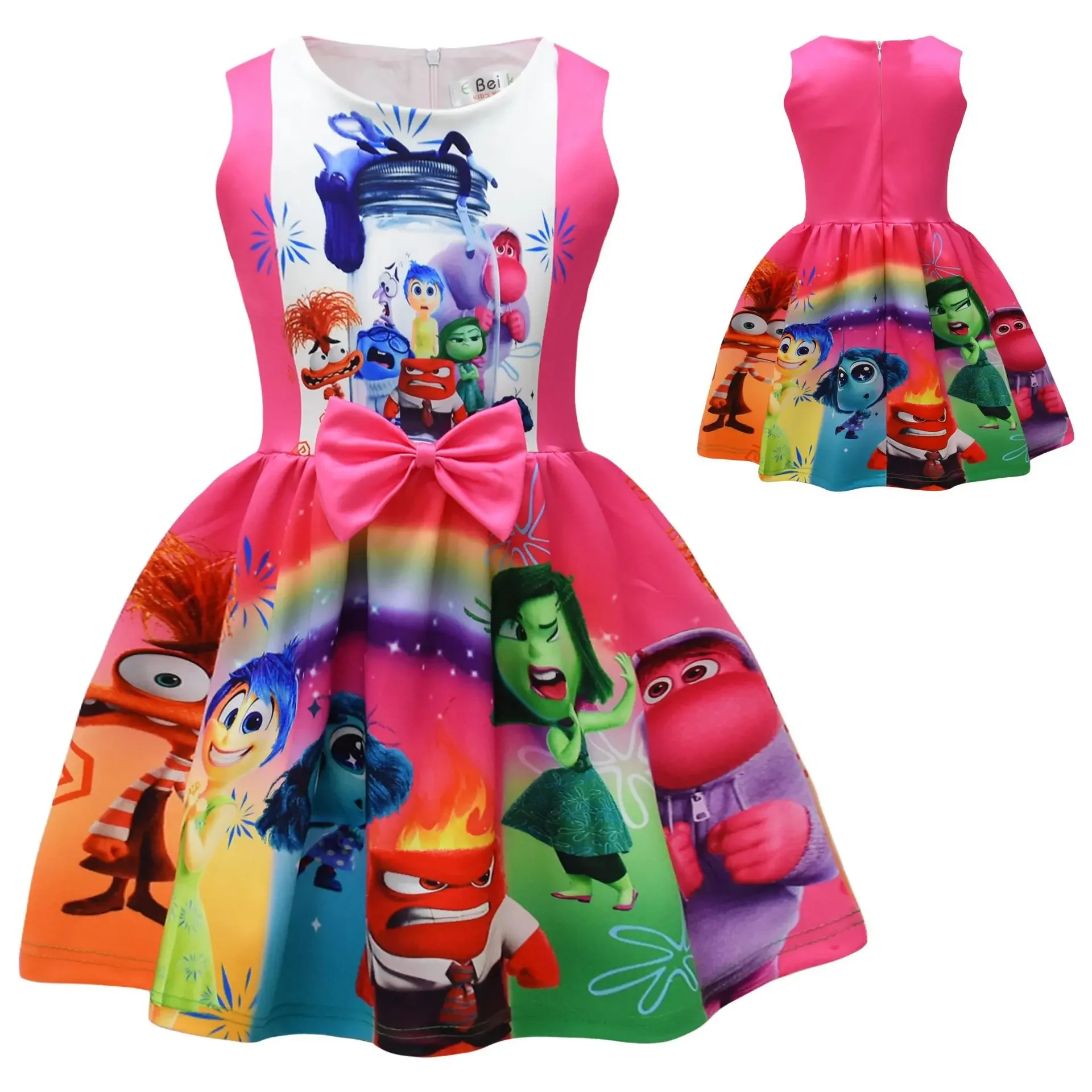 2024 горячее детское платье Inside Out 2 для девочек костюм косплея детские платья с