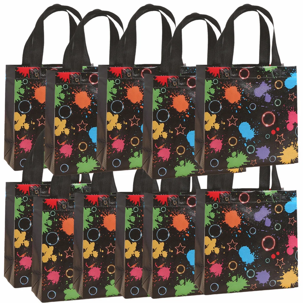 12 шт. неоновые сумки для вечеринки граффити нетканые светящиеся вечеринок на