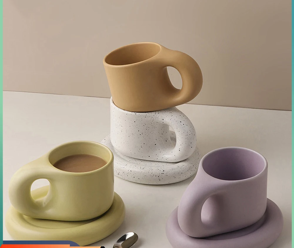 

300 мл РУЧНАЯ чашка, ручная работа, креативное домашнее украшение в скандинавском стиле, овальная тарелка, керамическая чашка на заказ, чайна...