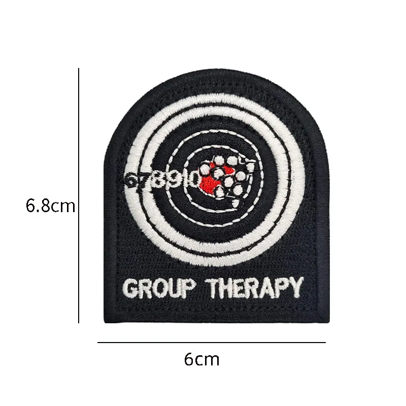 

Group Therapy Target Embroidery Velcro Patches Bullseye Badge 10 Rings Chapter Cloth Bag Hat Tactical Hook and Loop Stickers