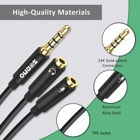 ERE 3.5mm Splitter Mic and Audio Cable,1 to 4 Ways 3.5mm (1/8) TRRS 4  Pole/3 Rings Male to 4 X Female Splitter Audio Cable - AliExpress