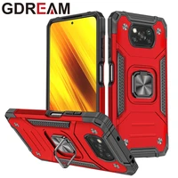shockproof armor phone case for xiaomi poco x3 m3 f3 x3nfc magnetic ring protective cover for poco m3pro m4pro x3pro x4pro 5g