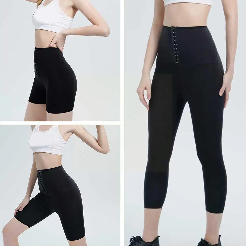 

New Women Sauna Pants Thermo Sweat Leggings Slimming Shaper Waist Control Panties Body Tummy Workout Fitness Trainer Shorts W9U8