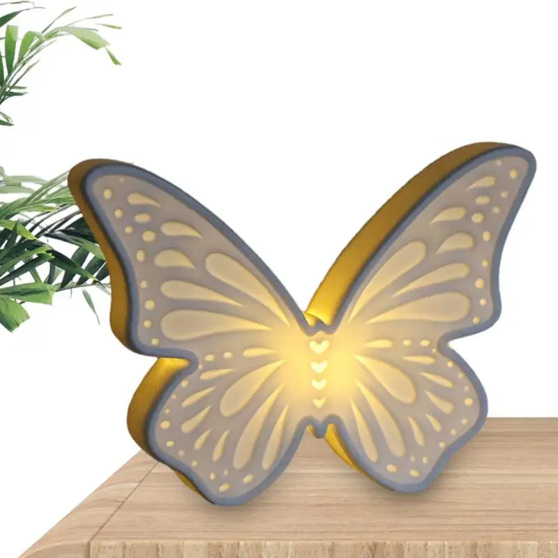 

Butterfly Night Light Ceramic Butterfly Table Lamp for Bedside Desktop Study Rooms Home Lighting Reusable Butterfly Decor Light